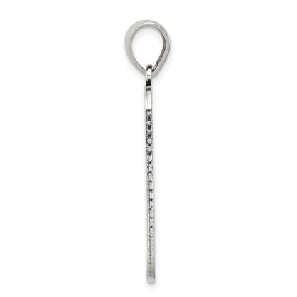 Sterling Silver Antiqued Good Luck Icon Tag Pendant
