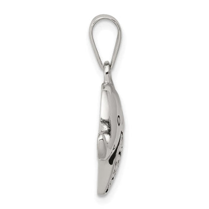 Sterling Silver Antiqued CZ Elephant Pendant