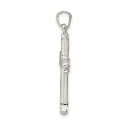 Sterling Silver Polished Budded Cross Pendant