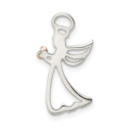 Sterling Silver & Rose Enamel LOVE YOU MORE Heart Pe