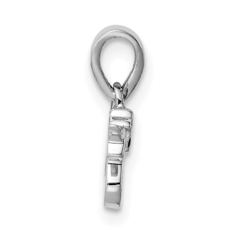 Sterling Silver Rhodium-plated Childs Enameled Unicorn Pendant