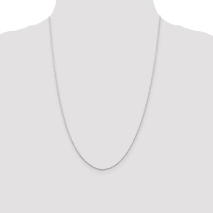 Sterling Silver Rhodium-plated 1mm Cable Chain
