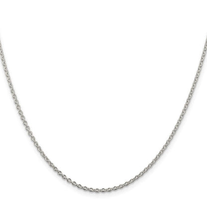 Sterling Silver Rhodium-plated 1.95mm Cable Chain
