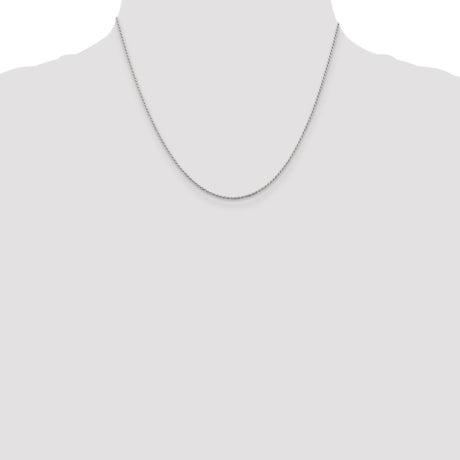 Sterling Silver Rhodium-plated 1.1mm Diamond-cut Rope Chain