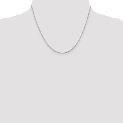 Sterling Silver Rhodium-plated 1.1mm Diamond-cut Rope Chain
