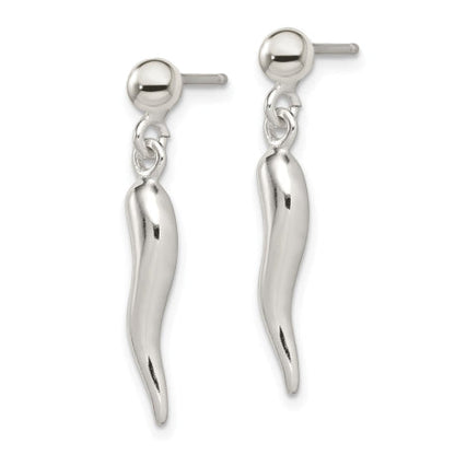 Sterling Silver Italian Horn Earrings