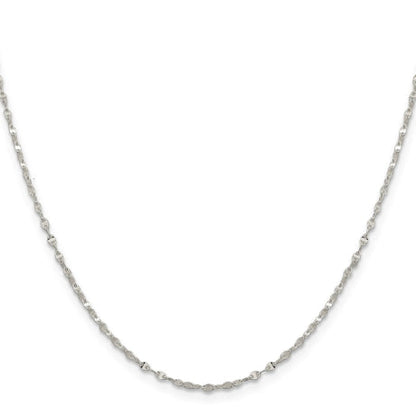 Sterling Silver 1.75mm Fancy Wave Flat Link Chain