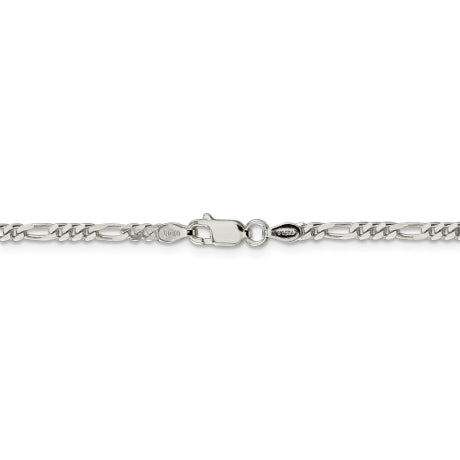 Sterling Silver 2.85mm Figaro Chain Anklet
