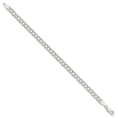 Sterling Silver 5.25mm Double Link Charm Bracelet