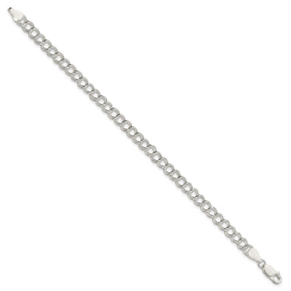 Sterling Silver 5.25mm Double Link Charm Bracelet
