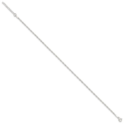 Sterling Silver 9 in Singapore Plus 1in ext. Chain Anklet
