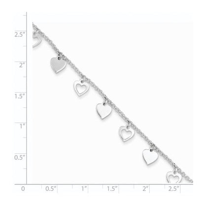 Sterling Silver w/ Hearts Bracelet