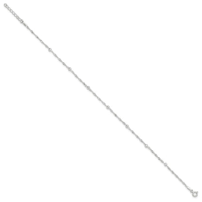Sterling Silver 10in Plus 1in ext. Anklet
