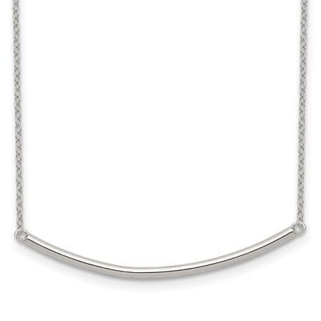 Sterling Silver Polished w/1 inch ext. Bar Necklace