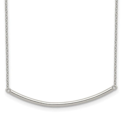 Sterling Silver Polished w/1 inch ext. Bar Necklace