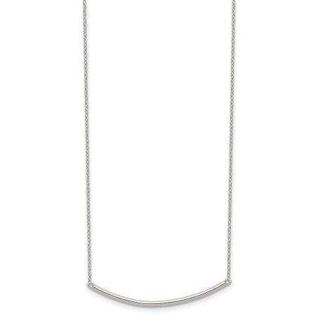 Sterling Silver Polished w/1 inch ext. Bar Necklace