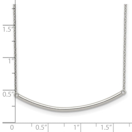 Sterling Silver Polished w/1 inch ext. Bar Necklace