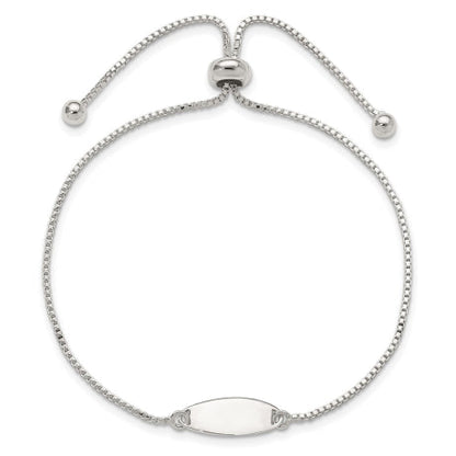 Sterling Silver Polished Bar Adjustable Bracelet