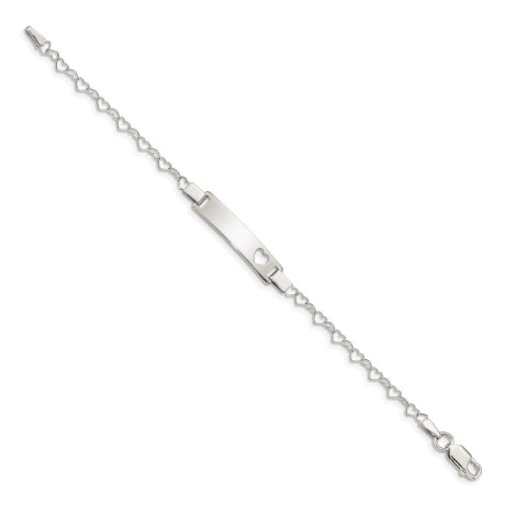 Sterling Silver Heart Baby ID Bracelet