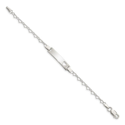 Sterling Silver Heart Baby ID Bracelet
