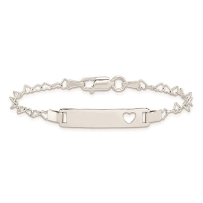 Sterling Silver Heart Baby ID Bracelet