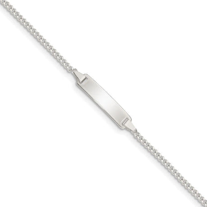 Sterling Silver Polished ID Plate with .75in ext. Children's Bracelet