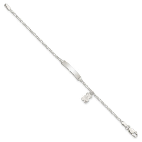 Sterling Silver Children's ID with Teddy Bear Charm Bracelet