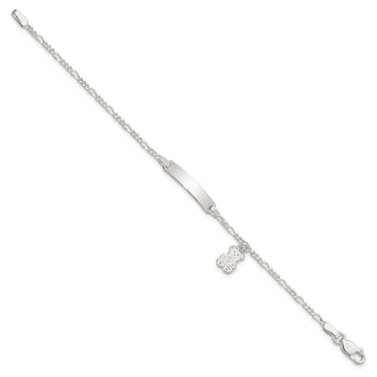 Sterling Silver Children's ID with Teddy Bear Charm Bracelet