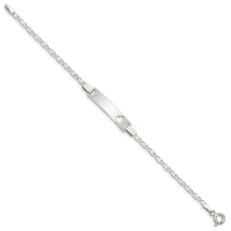Sterling Silver Baby ID with Cut-out Heart Bracelet