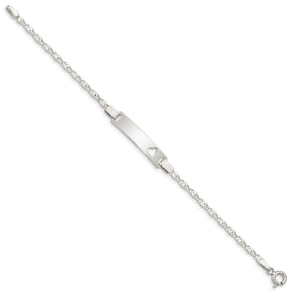 Sterling Silver Baby ID with Cut-out Heart Bracelet