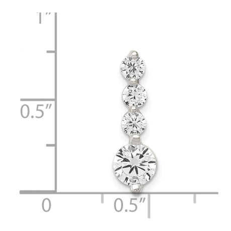 Sterling Silver Polished CZ Pendant
