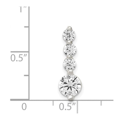 Sterling Silver Polished CZ Pendant