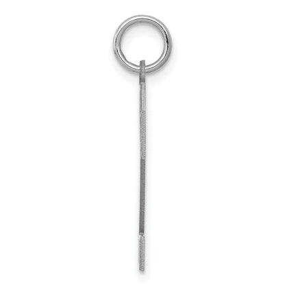 Sterling Silver/Rhodium-plated Satin Number 2 Charm