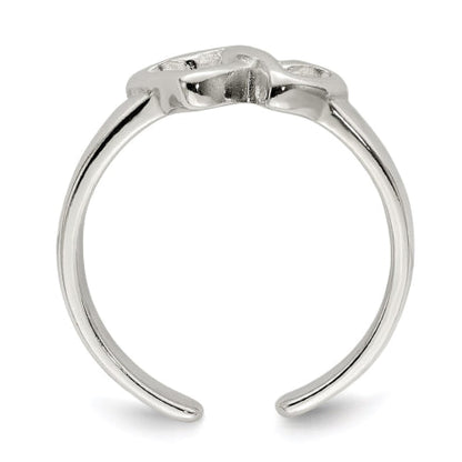 Sterling Silver Solid Heart Toe Ring