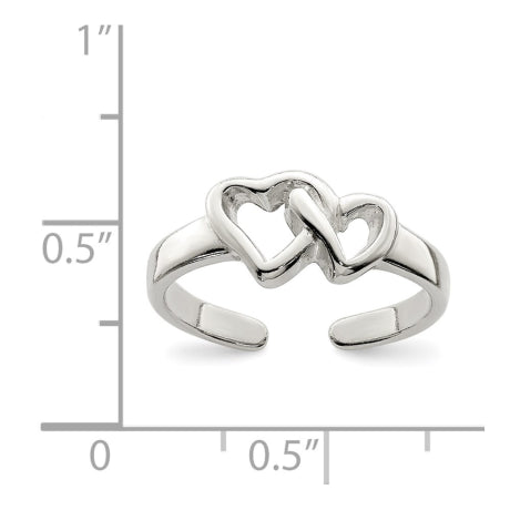 Sterling Silver Solid Heart Toe Ring