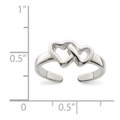 Sterling Silver Solid Heart Toe Ring