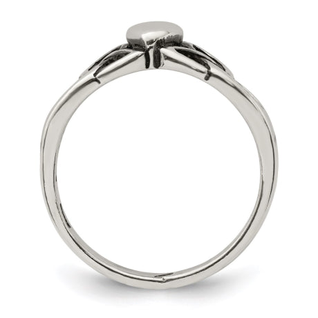 Sterling Silver Antiqued Claddagh Ring