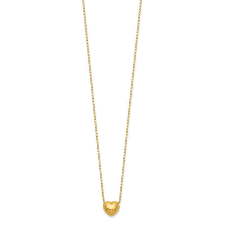 14K Polished 3D Puffed Heart 16 inch Necklace