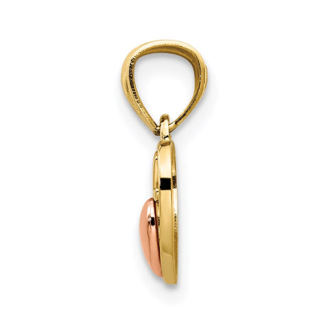 14k Two-tone Mini I LOVE U Charm