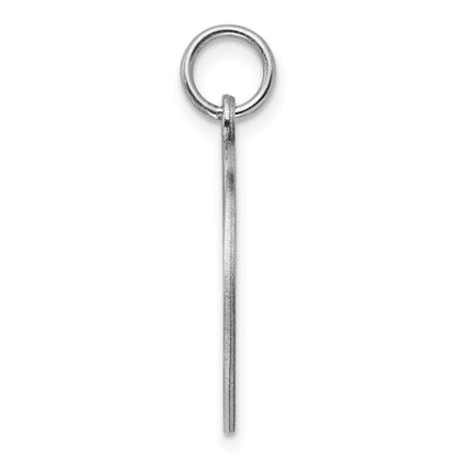 Sterling Silver Rh-plt Engraveable Round Polished Front/Back Disc Charm