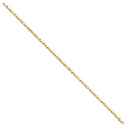 14k Polished Double-Sided Heart 10in Anklet