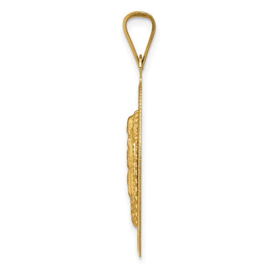 14K Polished D/C Lady Of Guadalupe Oval Pendant