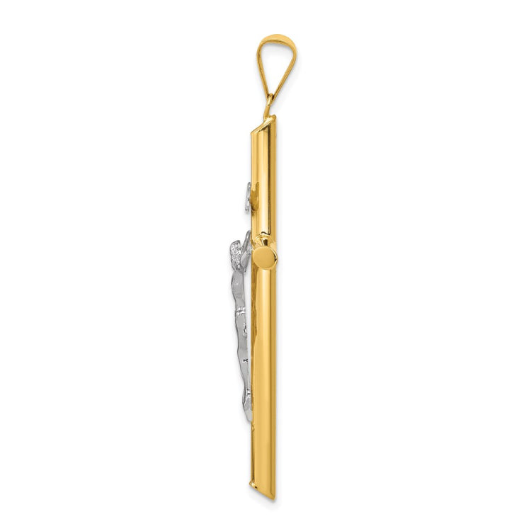 14k Two-Tone Polished Jesus Crucifix Pendant