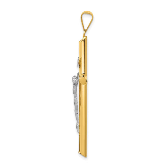 14k Two-Tone Polished Jesus Crucifix Pendant