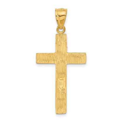 14K Diamond-cut Cross Pendant