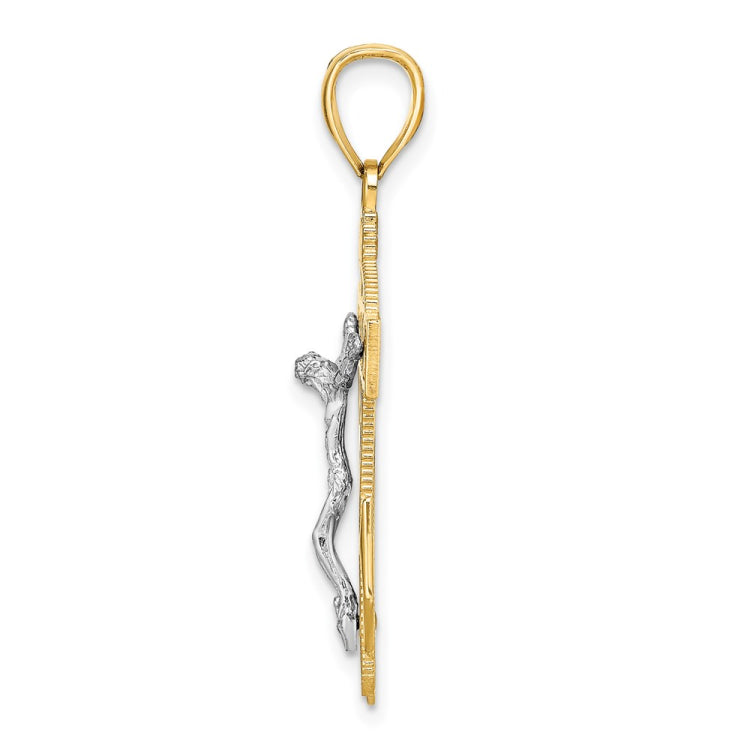 14k Two-tone Mariner's Crucifix Pendant
