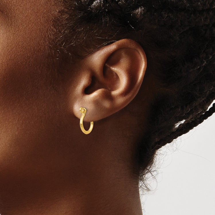 14k 3D Shackle Link Screw Earrings