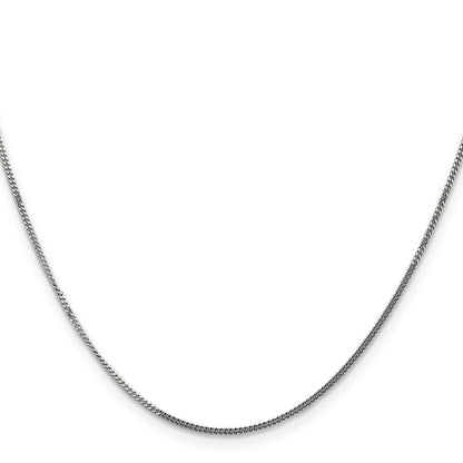 14K White Gold 20 inch 1.4mm Curb with Spring Ring Clasp Pendant Chain