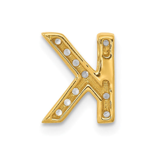 14K Diamond Letter K Initial Charm