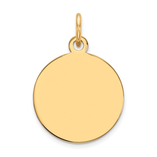 14k Plain .027 Gauge Circular Engravable Disc Charm